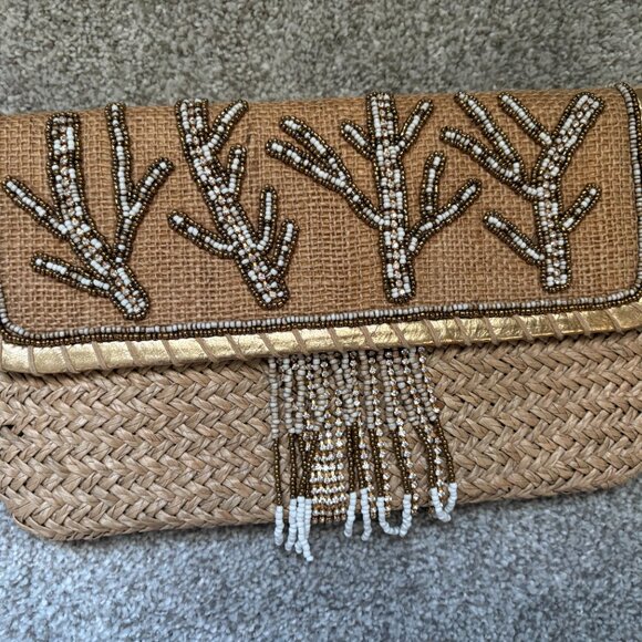 Beaded Rattan Clutch - Picture 2 of 4